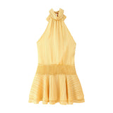ZA Summer New Temperament Elegant Belt Dress Waist