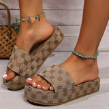 Zingj Large Size Thick Bottom Female Slippers 2024 New Plum Embroidery Pine Cake Bottom Casual Female