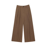 Women's 2025 Summer New Fashion Retro Waist Design Cardigan Top Broad Leg Trousers