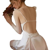 Pajamas Women's New High-End Aja Syringe Lace Private Room Hot Pure Wind Ice Silk Feeling Home Clothes