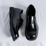 Zingj Wind Small Leather Shoes Male Design Sense Small Spring And Autumn Flat Shoes Black Lazy Foot Pedal