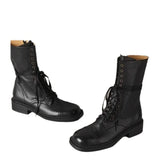 British Square Head Soft Leather Martens Women's Autumn 2025 New Ankle Boots Tie Belt Middle Tube Knight Western Cowboy