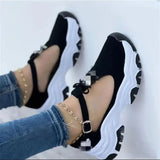 New Large-Size Women's Casual Single-Shoe Buckle With Bow In Hollow Single