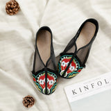 Zingj Flat Shoes Summer Candy Color Embroidered Cloth Shoes Organza Women's