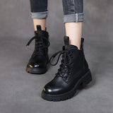 Layer Of Kraft Rubber Foam Bottom Single And Velvet Inner Leather Martin Boots Woman With Height 4.5