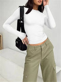 And Winter Bottom New Solid Color Buffet Long-Sleeved Jacket Short T-Shirt