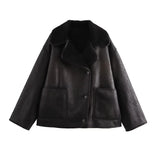 Women's Clothing Explosion Retro Fashion Casual Button Double-Sided Collar