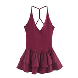 Women's Clothing Explosive Temperament Fashion Splicing Hanging Neck
