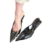 High Heels Pointed Temperament Baotou Sandals Fairy Shoes 2025 New Spring And Summer French After Empty