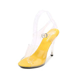 Zingj Foreign Keys 35-43 Sexy Super High Heels 11CM High Nightclub Transparent Sandals Sex Shoes Plus Size