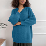 And Winter Ins Style Imitation Marince Sweater Women Lazy Style Temperament Loose Ultra-Soft Knitted Tops