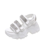 Bottom Old Dad Sandals Female Summer 2025 New Fairy Feng Shui Drill High Heel Casual Sports Roman Shoes Ins