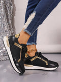Color-Colliced Casual Single-Shoe Women's 2025 New Breathable Round Head Flat-Soled Sneakers Women's