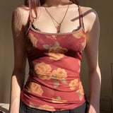 Printed Mesh Crop Cami Top-Outfit