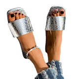 Slippers Women's New Summer 2025 New Square Head Down With Stone-Sprint Cold