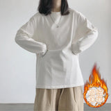 Zingj Velvet Long-Sleeved T-Shirt Women 2023 Autumn / Winter New White Students With Warm Bottom Shirt Korean Version Of Clothes