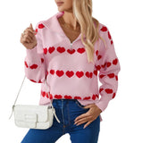 And Winter New Sweater Women Fashion Zipper Love Love Long-Sleeved
