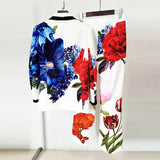 New Star Temperament Fashion Digital Print Casual Suit Trousers Set Two