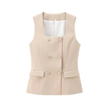 New Lining Button-Button Vest 8010600 Open Straight Trousers