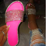 Large-Size 43 Water Drill Cool Slippers Women's Word Drag Women's Sandals Summer New Slippers