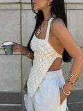 Sexy Hottie Irregular Knitted Sling Vest Women In Summer With The Beauty Of The Back Design