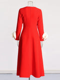 Elegant Style Style Slim Long Dress 2025 Summer New Design Sense Splicing Three-Dimensional Flowers Long Sleeve