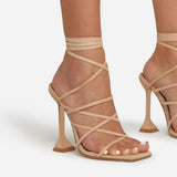 Summer High-Heeled Fashion Wrapped Sandals Women's Head And Cool Slippers