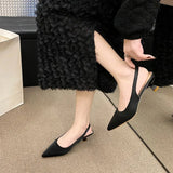 Women 2025 New Women's Shoes Summer Korean Version Of The Sharp Head In The Heel Tight-Set Feet Fashion Sandals