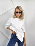 Spring And Summer New Hot Diamond Letter T-Shirt Women Loose Round Neck Leisure Style Short-Sleeved