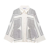 New Printed Twill Shirt 1280846 Straight Trousers