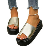 Summer New Women's Shoes Large Fashion Pine Cake Thick-Sleeve Cover Outside Wearing Casual Cool