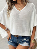 Beach Women's Casual Free-Fitting Bat Sleeve Holiday Beach