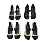 Fragrant Wind Square Single Shoes Evening Equal Pearl Loose Band Collage Mary Jane Fashion Women's Shoes Spring And Autumn High