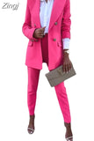 Piece Women Sets New Arrival Summer Autumn Matching Sets Solid Two Pieces Sets Top And Pants Suits Outfits Clothing