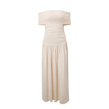 Zingj Women's Wear 2024 Summer New One-Word Collar Temperament Elegant Sexy Slim Pressure Pleated Strapless