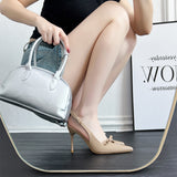 Sandals Women 2025 New Patent Leather And Professional Work High Heels With Back Empty Single