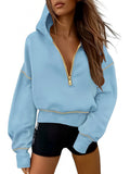 Women's Clothing 2025 Spring And Autumn Half Zipper Short Hoodie Women