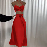 Summer New Breast-Wearing Waist Seaside Holiday Dress Suit Women's