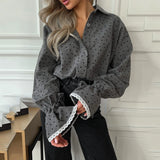 And Winter Fashion Trend Women's Shirt Single-Dwined Cardigan Autumn New Temperament Love Print