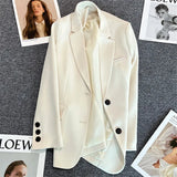 Zingj White Suit Jacket Female 2024 Spring And Autumn New Casual Temperament Spring And Autumn Fried Street Small Suit Jacket