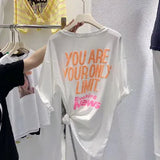 Zingj Short-Sleeved T-Shirt Women's Summer 2024 New Korean Version Loose Casual Versatile Stereo Foam Letter Half Sleeve