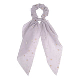 Bow Long Ribbon Hair Scrunchie Chiffon Floral Print Sweet Elastic Hair Band Ponytail Hair Scarf Hair Tie Hair