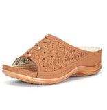 Summer New New Heel Thick-Bottomed Large-Size Hollow Casual Beach Women's
