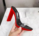 Zingj New Korean Version Of The Show Model Shoes Fine Heel Sexy Black Waterproof Table 11CM High Heel Sandal Female