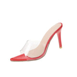 Summer Large-Size New Slippers Women's Fashion Transparent Word Cool Drag Wearing Pointed High