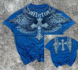 New T-Shirt Cross Wings Before And After Printing Round Neck Short-Sleeved Direct Selling