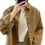 2025 Korean Version Of The Women's Spring And Autumn New Grinding Loose Thin Short Collar Shirt Long-Sleeved Top