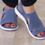 New Women's Shoes Flying Flat Floor Breathable Solid Beach Shoes Lightweight Large Women's