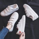 Children 2025 New Casual Shoes Fashion Women's Shoes Students Breathable Magic Sticker Small White Shoes Spring And Autumn Flat Plate