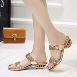 Wear Stylish Cool Slippers Women 2025 Summer Water Drill Glides One Shoe Two Wear Women
